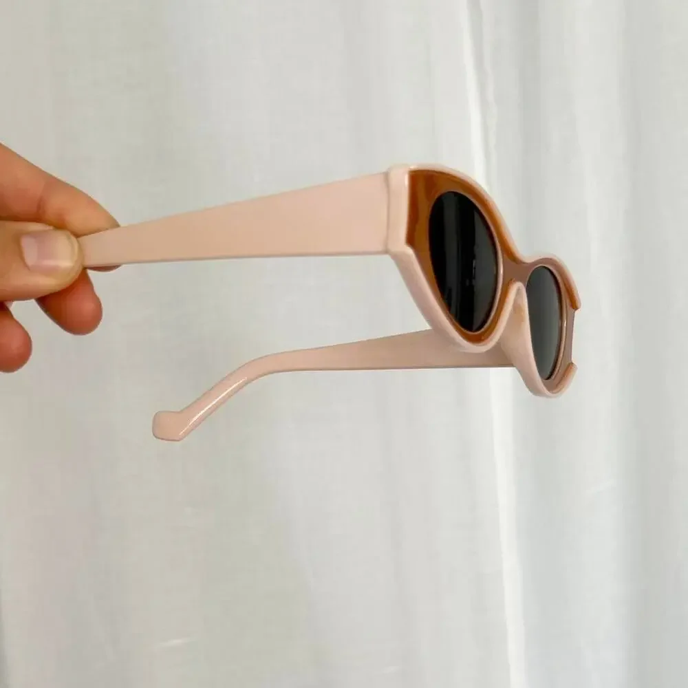 brown and pink oval slim sunglasses - Picture 4 of 5